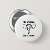 Mijn Uterus Mijn favoriete Button Feminist Pro-cho (Voorkant /achterkant)