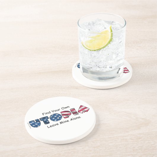 Mijn Utopia Zandsteen Onderzetter (Zijkant)