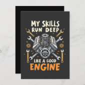 Mijn vaardigheden lopen diep als een goede motormo kaart (Voorkant / Achterkant)