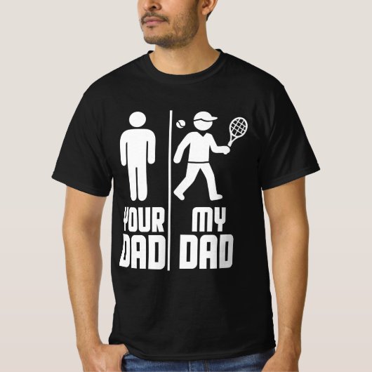 Mijn vader en je vader tennis t-shirt (Voorkant)