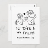 Mijn vader en mijn vriend zijn blij met Vaderdag Briefkaart (Voorkant / Achterkant)