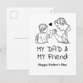 Mijn vader en mijn vriend zijn blij met Vaderdag Feestdagenkaart (Voorkant / Achterkant)