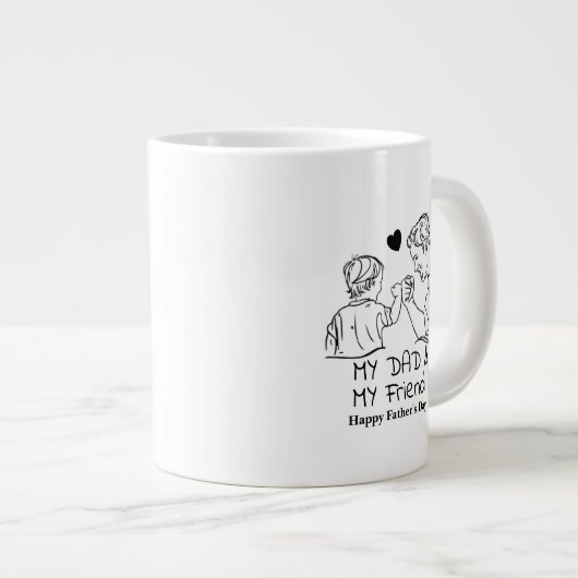 Mijn vader en mijn vriend zijn blij met Vaderdag Grote Koffiekop (Voorkant rechts)