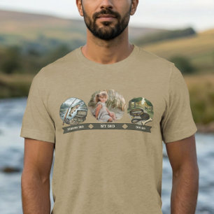 Mijn vader foto Visser vader en hond vader Tri-Blend Shirt