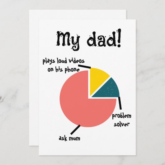 Mijn vader grappige eigenschappen, aangepaste verr feestdagenkaart (Voorkant / Achterkant)