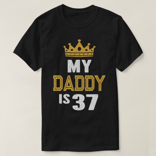 Mijn vader is 37 jaar oude 37e Pap's Birthday Gift T-shirt (Design voorkant)