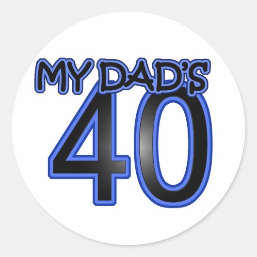 Mijn vader is 40 ronde sticker (Voorkant)