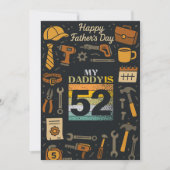 Mijn vader is 52 Vaderdag  Flat Kaarten Gift (Voorkant)