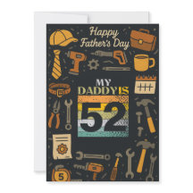 Mijn vader is 52 Vaderdag  Flat Kaarten Gift