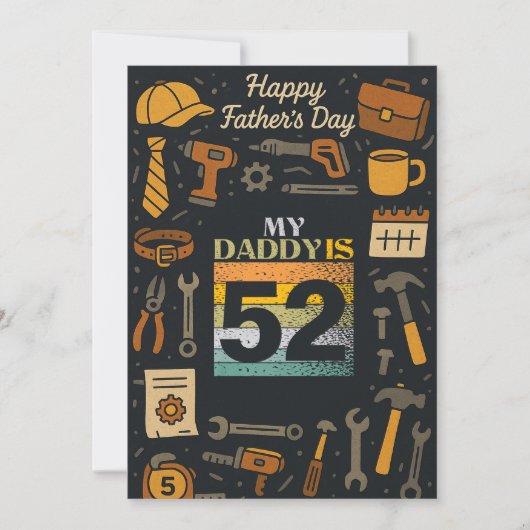 Mijn vader is 52 Vaderdag  Flat Kaarten Gift (Voorkant)