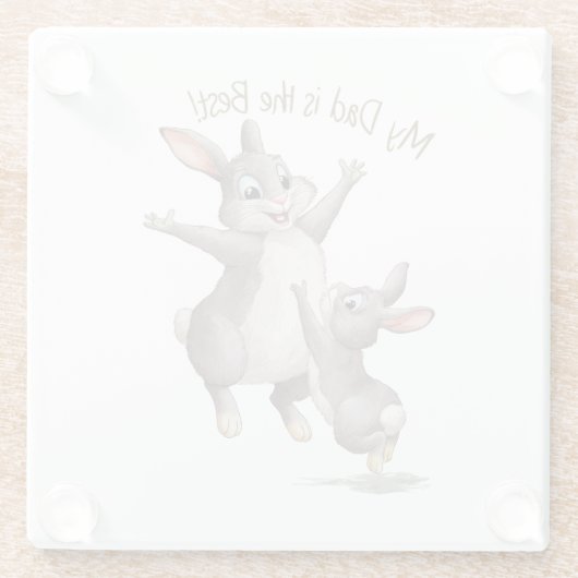 Mijn vader is de beste. glazen onderzetter (Achterkant)