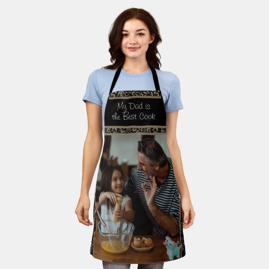 Mijn vader is de beste kok foto schort (Gedragen)