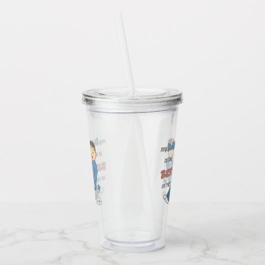 Mijn vader is de beste Schattigee Vaderdag Acryl Drinkbeker (Links)