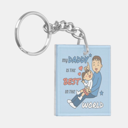 Mijn vader is de beste Schattigee Vaderdag Sleutelhanger (Voorkant Links)