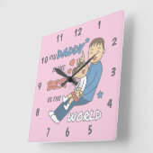 Mijn vader is de beste Schattigee Vaderdag Vierkante Klok (Hoek)