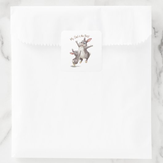 Mijn vader is de beste. vierkante sticker (Tas)