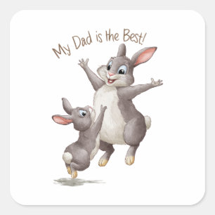 Mijn vader is de beste. vierkante sticker
