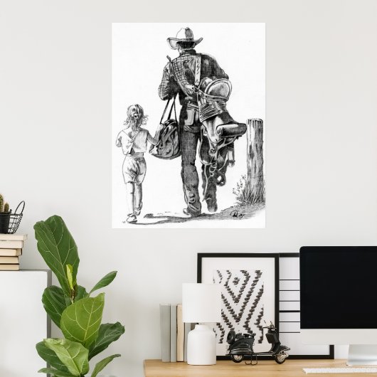 Mijn vader is een Cowboy Poster (Thuiskantoor)