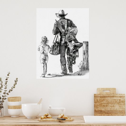 Mijn vader is een Cowboy Poster (Keuken)