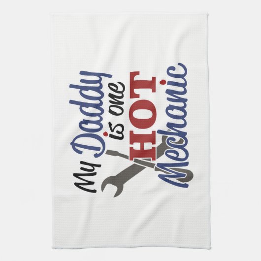Mijn vader is een hete mechaniek theedoek (Verticaal)