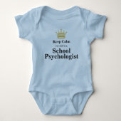 Mijn vader is een schoolpsycholoog Baby Bodysuit. Romper (Voorkant)