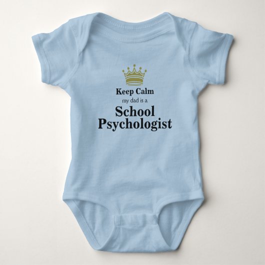 Mijn vader is een schoolpsycholoog Baby Bodysuit. Romper (Voorkant)