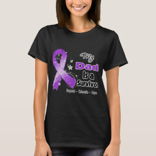 Mijn vader is een Survivor Paarse Ribbon T-shirt