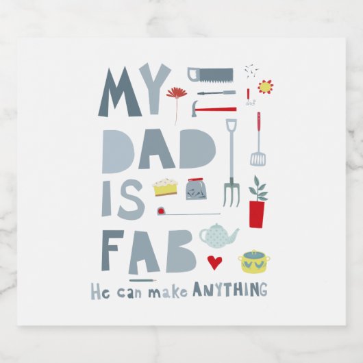 Mijn vader is Fab Bier Etiket (Enkel label)