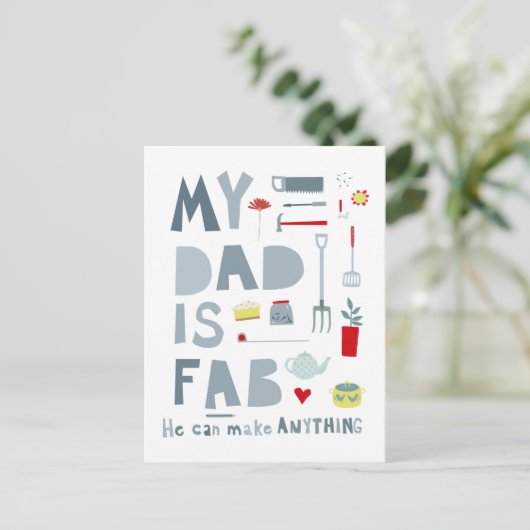 Mijn vader is Fab Briefkaart (Staand voorkant)