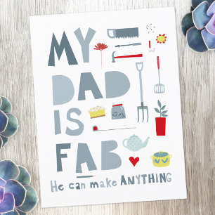Mijn vader is Fab Briefkaart