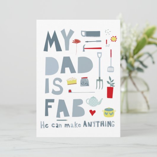 Mijn vader is Fab Greetings Kaart (Staand voorkant)