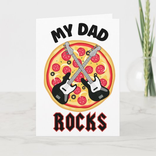 Mijn vader is geweldig grappige pizza Vaderdag gra Feestdagen Kaart (Voorkant)
