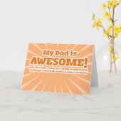 Mijn vader is Geweldige Funny Fathers Day Cards Kaart (Gele Bloem)