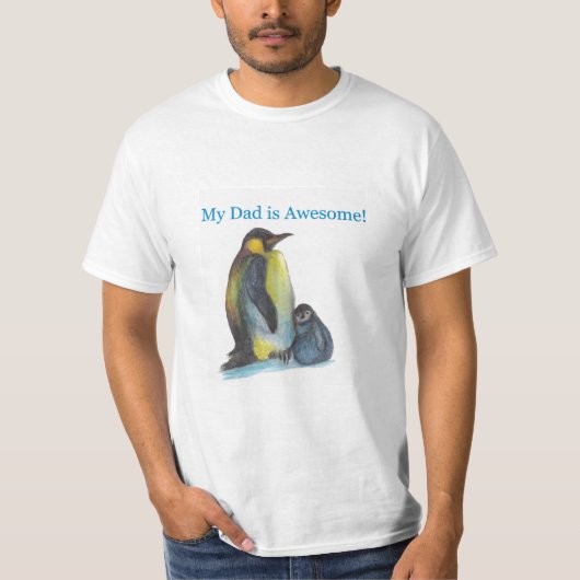 Mijn vader is geweldige pinguïns Wit T-shirt (Voorkant)