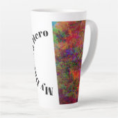 Mijn vader is Hero Vaderdag Abstract Art Floral Latte Mok (Rechterhoek)