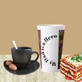Mijn vader is Hero Vaderdag Abstract Art Floral Latte Mok