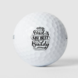 Mijn vader is mijn beste vriend Zwart Wit Vaderdag Golfballen