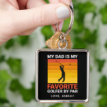 Mijn vader is mijn favoriete golfer op par aangepa sleutelhanger<br><div class="desc">Pas de tekst aan en creëer eenvoudig uw gepersonaliseerde sleutelhanger. Klik op ONTWERP BEWERKEN en klik vervolgens op ACHTERGROND BEWERKEN om de achtergrondkleur te wijzigen. U kunt dit ONTWERP OVERBRENGEN naar andere Zazzle-producten en aanpassen aan de meeste Zazzle-items. Standaard Studio-design zijn gemaakt in hoge-resolutieafbeeldingen voor een professionele afdruk. Dank u...</div>