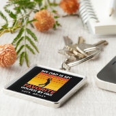 Mijn vader is mijn favoriete golfer op par aangepa sleutelhanger (Zijkant)