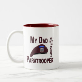Mijn vader is mijn favoriete parachutist tweekleurige koffiemok