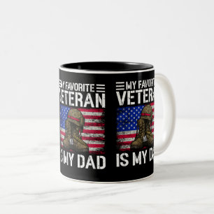 Mijn vader is mijn favoriete veteraan militair vad tweekleurige koffiemok