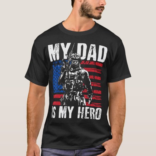 Mijn vader is mijn held Army Dad Vaderdag & 4 juli T-shirt (Voorkant)