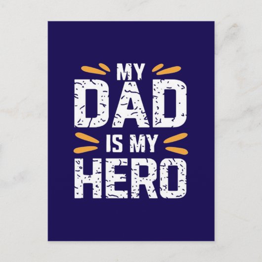Mijn vader is mijn held briefkaart (Voorkant)