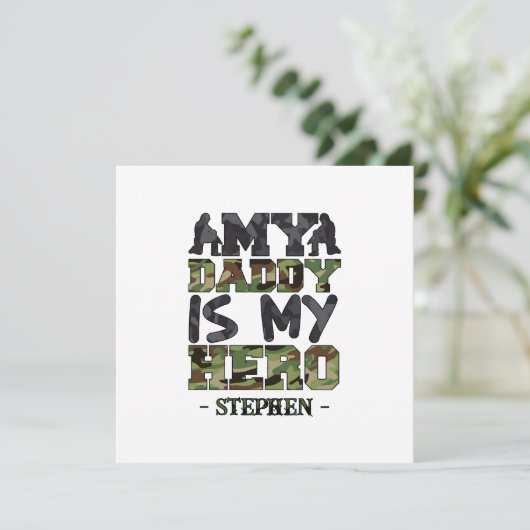 Mijn vader is mijn held - camouflage lettering (Staand voorkant)