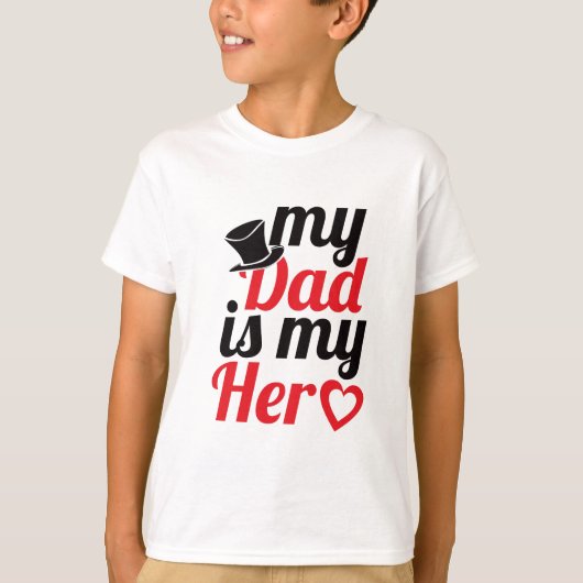 Mijn vader is mijn held (Happy Vaderdag) T-shirt (Voorkant)
