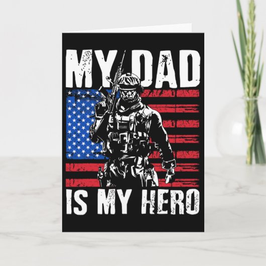 Mijn vader is mijn held leger vader vaderdag & 4 j kaart (Voorkant)