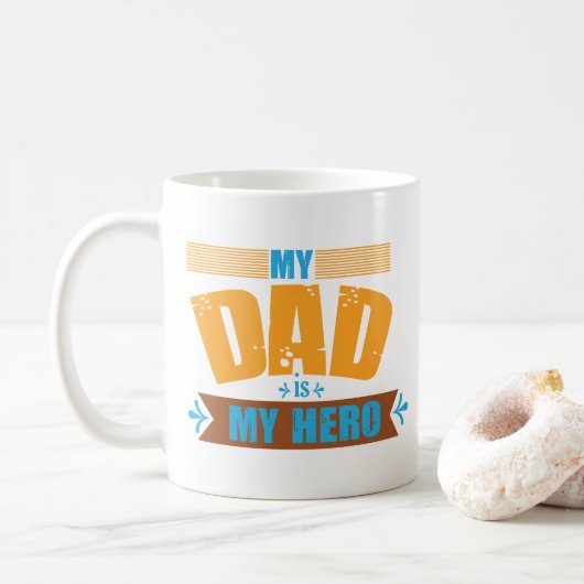 Mijn vader is mijn held mok – Beste papa ooit cade (Met donut)