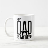 Mijn vader is mijn held - Vaderdag typografie kuns Koffiemok (Links)