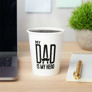 Mijn vader is mijn held - Vaderdag typografie kuns Papieren Bekers