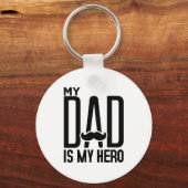 Mijn vader is mijn held - Vaderdag typografie kuns Sleutelhanger (Voorkant)